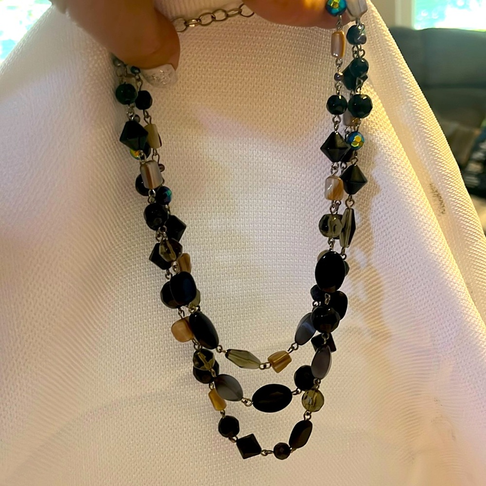 Park Land 3 strand black/multicolored necklace